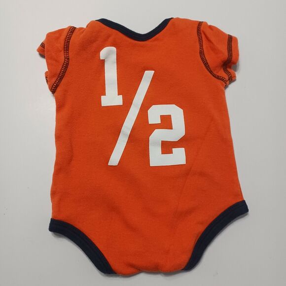 Broncos Rookie Boys Bodysuit Orange Blue Logo Snaps Short Sleeve 0-3 Months - Picture 2 of 12